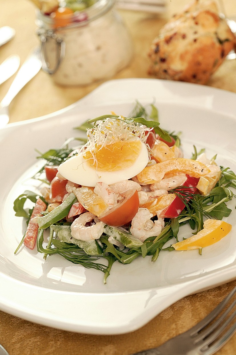 Shrimp and egg salad